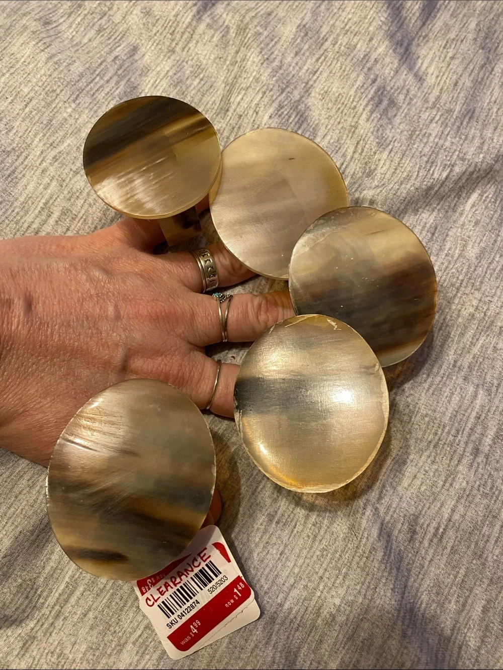 Pier 1 Imports Natural Horn-Like Napkin Rings Set of 10 NEW